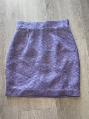 Textured Lavender Pencil Skirt made in france
